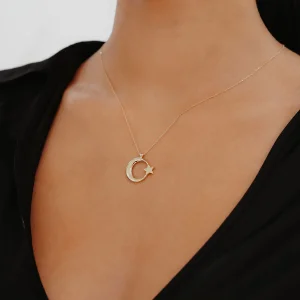 Sade Ay Yıldız Altın Kolye 2 AAKLY062