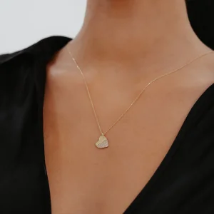 Taş Detay Kalp Altın Kolye AAKLY041