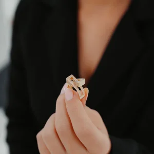 Taşlı 2li Geçmeli Model Altın Yüzük AAYZK0158