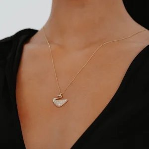 Taşlı Kuğu Altın Kolye AAKLY074