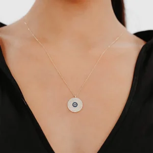 Taşlı Plaka Altın Kolye AAKLY0124