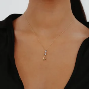 Tektaş Yüzük Detaylı Altın Kolye AAKLY026