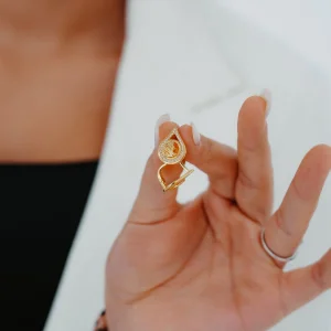 Tura Desen Damla Model Altın Küpe AAKPE087