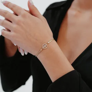 Yuvarlak Baget Balık Sırtı Zincir Altın Bileklik AABLK026