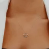 Taşlı Taç Model Altın Kolye AAKLY0164