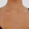 Sonsuzluk İçinde Taşlı Altın Kolye AAKLY044