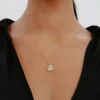 Taş Detay Kalp Altın Kolye AAKLY041