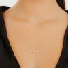 Yarım Taşlı Sonsuzluk Altın Kolye AAKLY023