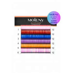 Moleny Renkli Gerçek İpek Kirpik 12mm 07 C Kıvrım
