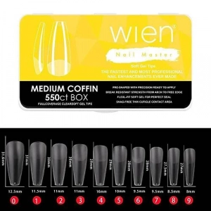 Wien Yeni Nesil Protez Tırnak Jel Tips Soft Gel Tips Medium Coffin 550 adet