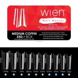 Wien Yeni Nesil Protez Tırnak Jel Tips Soft Gel Tips Medium Coffin 550 adet