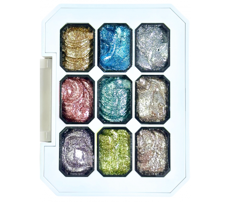 Platinium simli paint jel seti — nail art için kıvamlı boya jelleri
