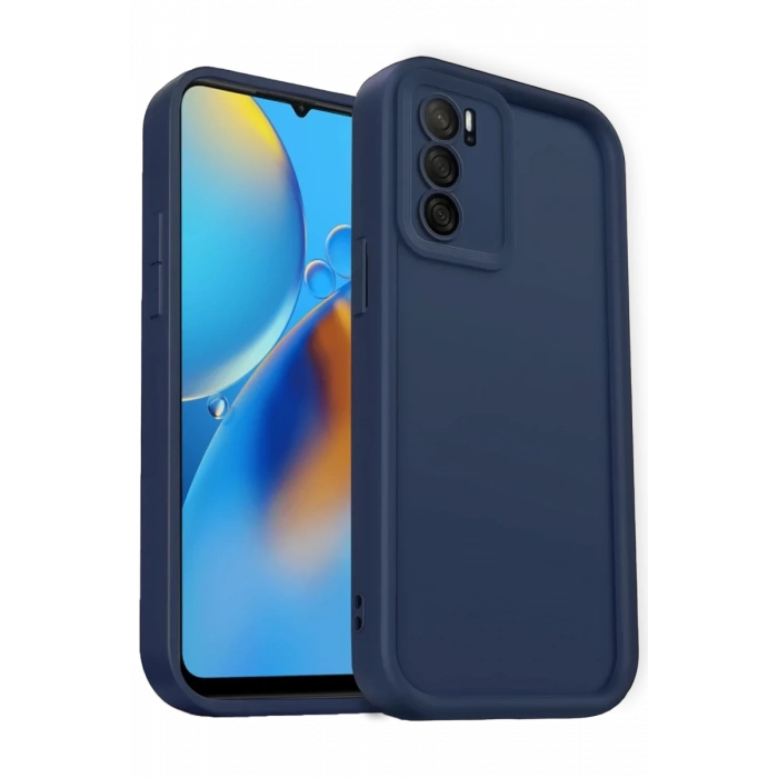 Hubrendy Bez Oppo A16 Kılıf Viera Silikon - Lacivert