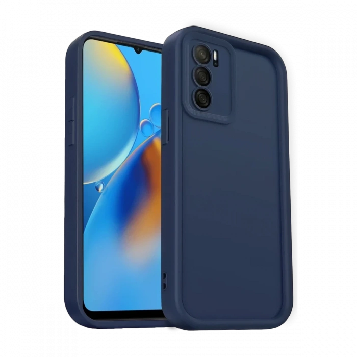 Hubrendy Bez Oppo A16 Kılıf Viera Silikon - Lacivert