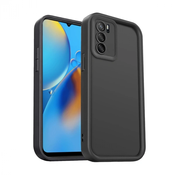 Hubrendy Bez Oppo A16 Kılıf Viera Silikon - Siyah