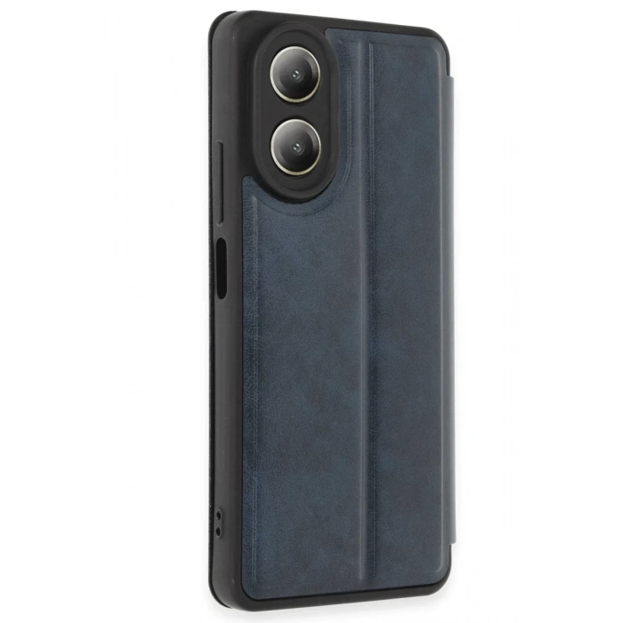 Hubrendy Bez Oppo A38 Kılıf Flip Cover - Lacivert