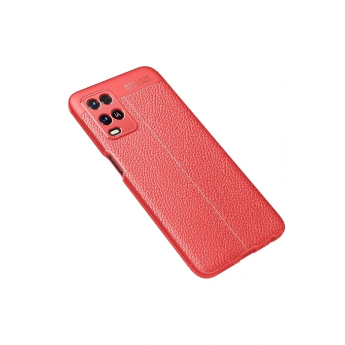 Hubrendy Bez Oppo A54 4G Kılıf Auto Focus Kapak - Kırmızı