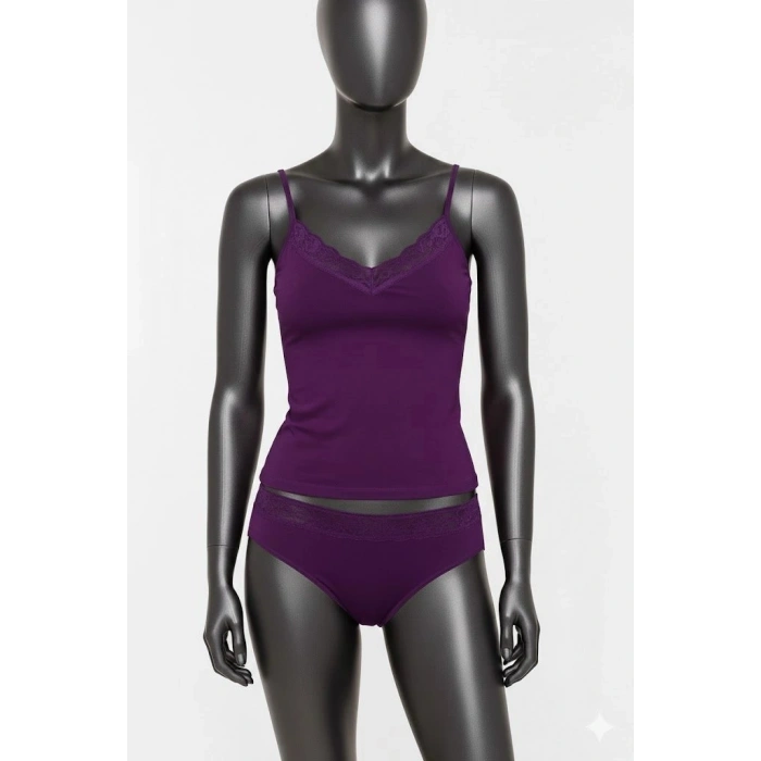 Hubrendy Beru 2044 Dantelli İp Askılı Bikini Tk