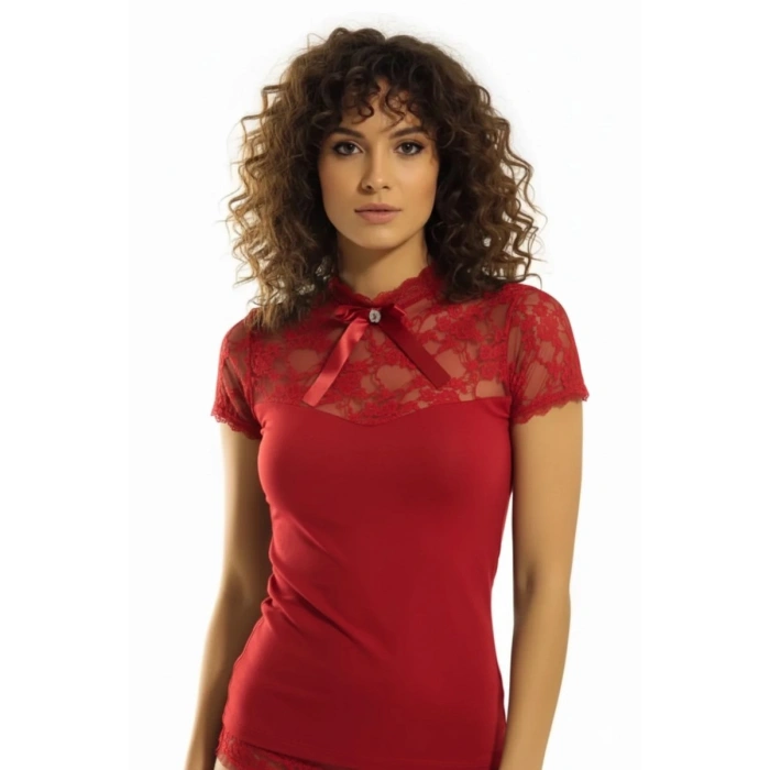 Hubrendy Beru 2140 Geniş Dantelli K.kollu Elastane