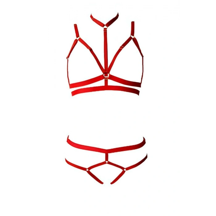Hubrendy Beru 3 Parça Seksi Harness Sütyen Takım - Brf144