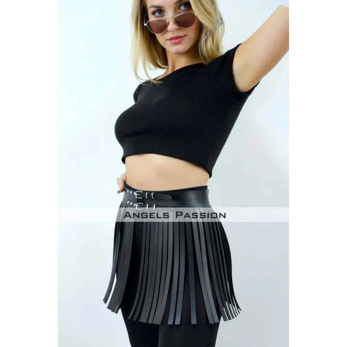 Hubrendy Beru 37 Cm Püsküllü Şık Mini Etek - Brf1400