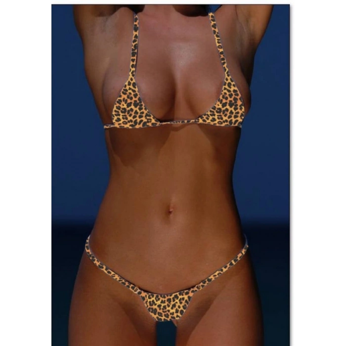 Hubrendy Beru B100927 Leopar Mikro Bikini Takım