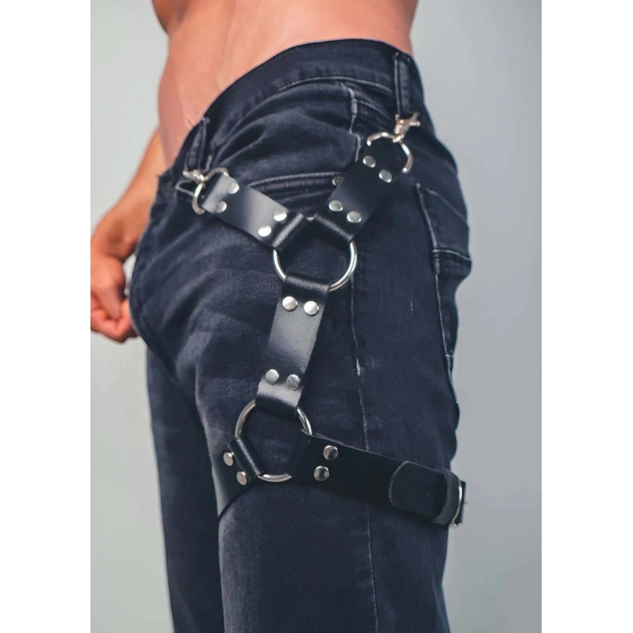 Hubrendy Beru Bacağı Saran Seksi Deri Harness - Brfm51
