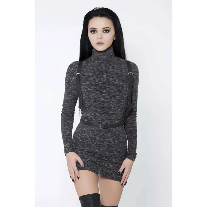 Hubrendy Beru Beli Kurdeleli Şık Deri Harness - Brf177