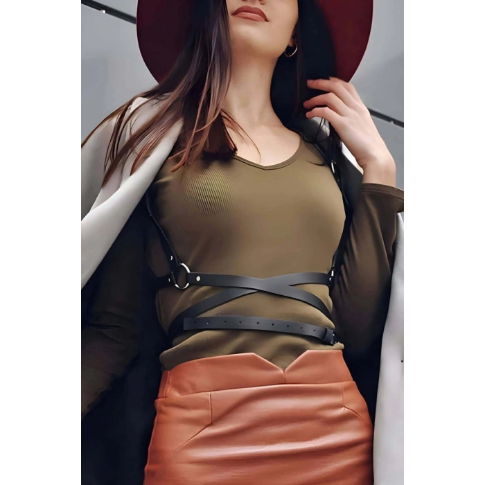 Hubrendy Beru Beli Uzun Sarmalı Şık Harness - Brf172