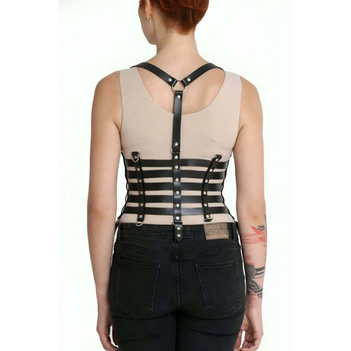 Hubrendy Beru Beşli Bağlamalı Deri Göğüs Harness - Brf630
