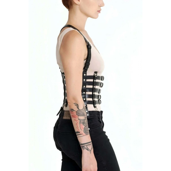 Hubrendy Beru Beşli Bağlamalı Deri Göğüs Harness - Brf630