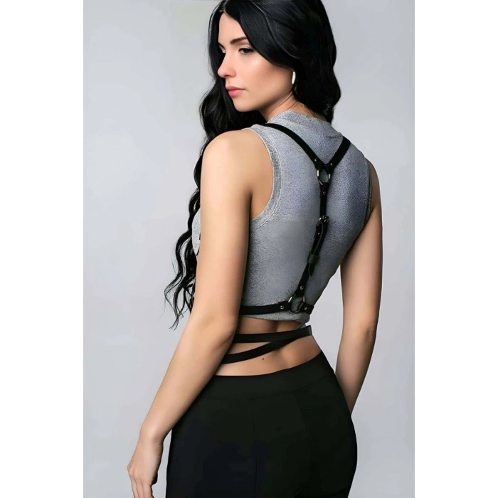 Hubrendy Beru Body Üzeri Sexy Deri Harness - Brf198