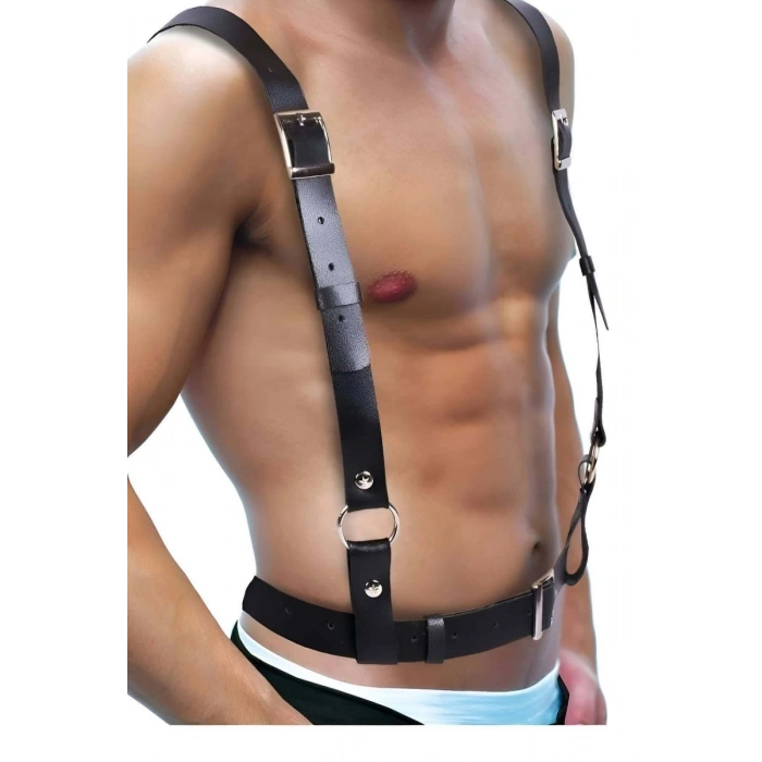 Hubrendy Beru Deri Harness Aksesuar, Şık Erkek  Harness - Brfm168