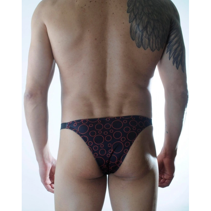 Hubrendy Beru Erkek Daire Desenli Brazillian Slip