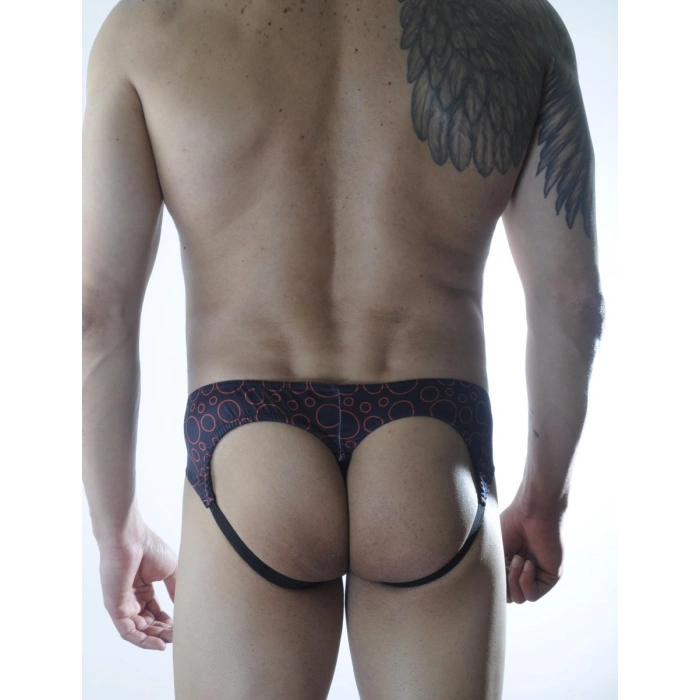 Hubrendy Beru Erkek Daire Desenli Fantezi Jockstrap