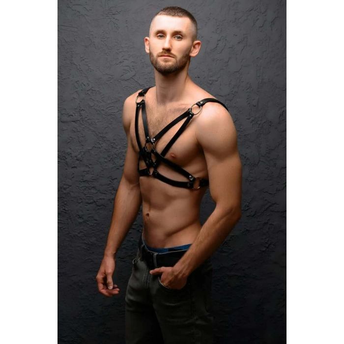 Hubrendy Beru Erkek  Göğüs Üzeri Deri Harness - Brfm104