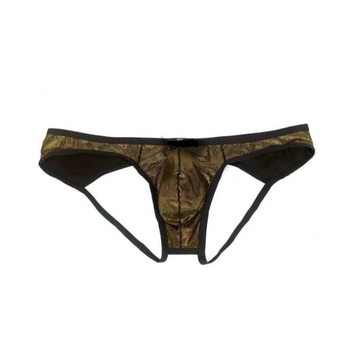 Hubrendy Beru Erkek  Gold Metalik Jockstrap İç Giyim