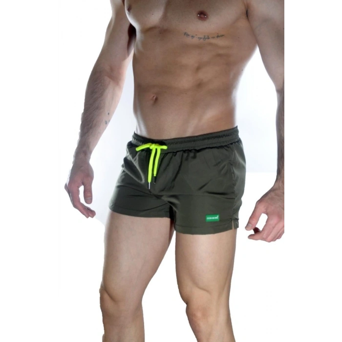 Hubrendy Beru Erkek Yeşil Mini Mayo Short