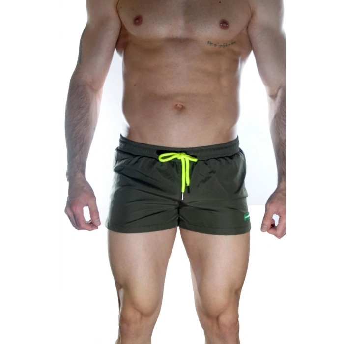Hubrendy Beru Erkek Yeşil Mini Mayo Short