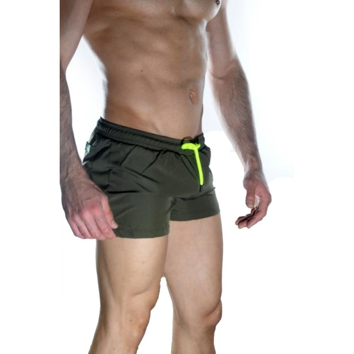 Hubrendy Beru Erkek Yeşil Mini Mayo Short