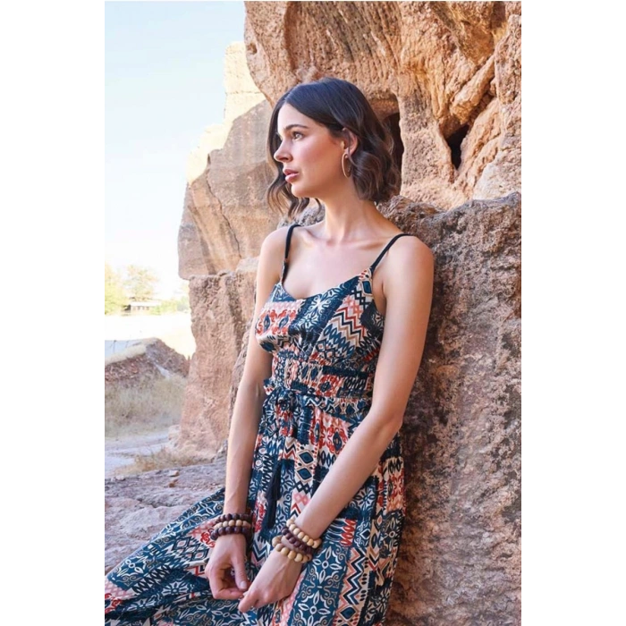 Hubrendy Beru Etnik Desenli Tulum