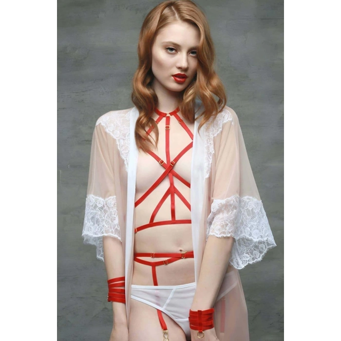Hubrendy Beru Göğsü Saran Şık Lastik Harness - Brf148