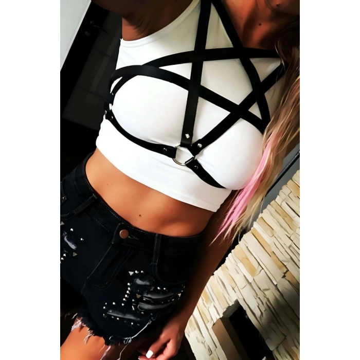 Hubrendy Beru Göğüs Pentagram Harness - Brf167