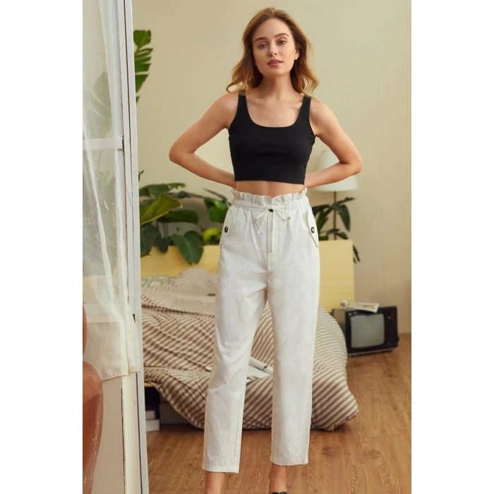 Hubrendy Beru Kadın Siyah Kalın Askılı Crop Top Büstiyer