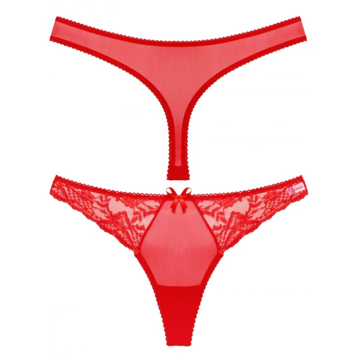 Hubrendy Beru  Kırmızı Dantelli Fantezi G String Külot
