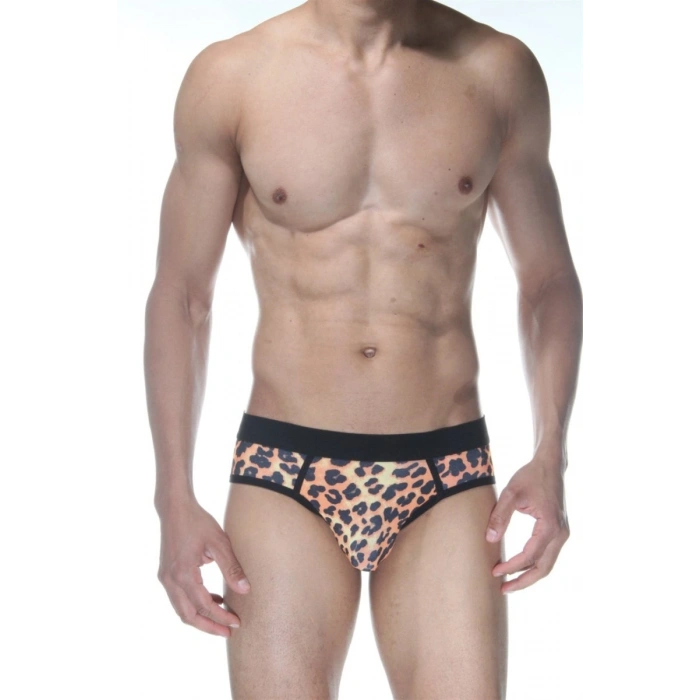 Hubrendy Beru Leopar Jockstrap Erkek  İç Giyim