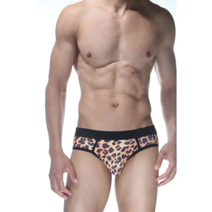 Hubrendy Beru Leopar Jockstrap Erkek  İç Giyim