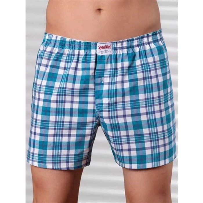 Hubrendy Beru Şahinler Ekose Boxer Desenli E090