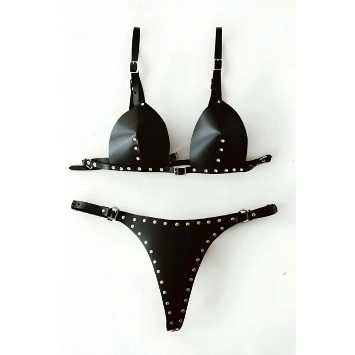 Hubrendy Beru Seksi Deri Göğüs Ve Külot Harness - Brf849