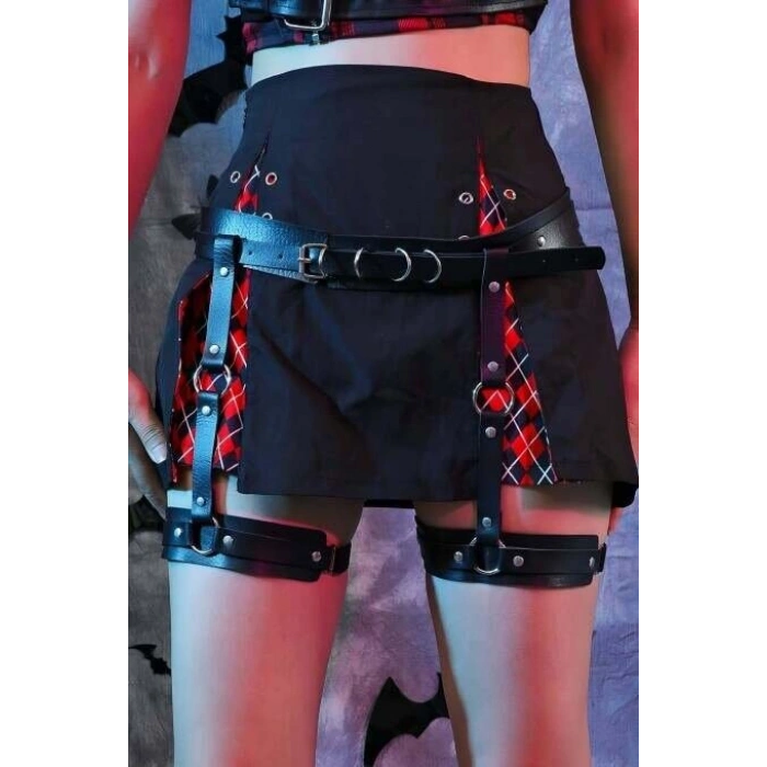 Hubrendy Beru Seksi Deri Jartiyer Harness - Brf804